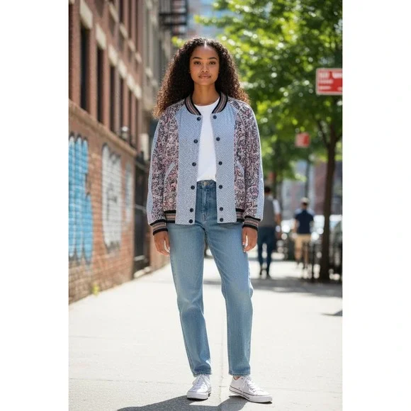 Coach x Keith Haring Reversible Bomber Jacket Pink Satin / Print | Style 30499 - Picture 2 of 11